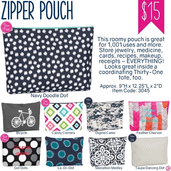 Thirty One Zipper Pouch - Picture 1 of 2